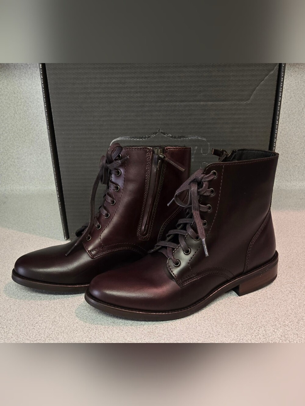 Women's Thursday Lace-Up Leather President Boots in Dark Brown, Size 8.5